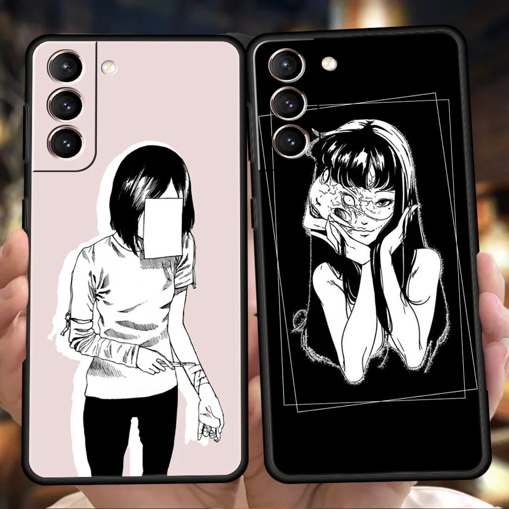 

Cartoon Junji Ito Case for Samsung Galaxy S22 S20 S21 FE Ultra S10 S9 M22 M32 Note 20 Ultra 10 Plus 5G Silicone Phone Cover Bag