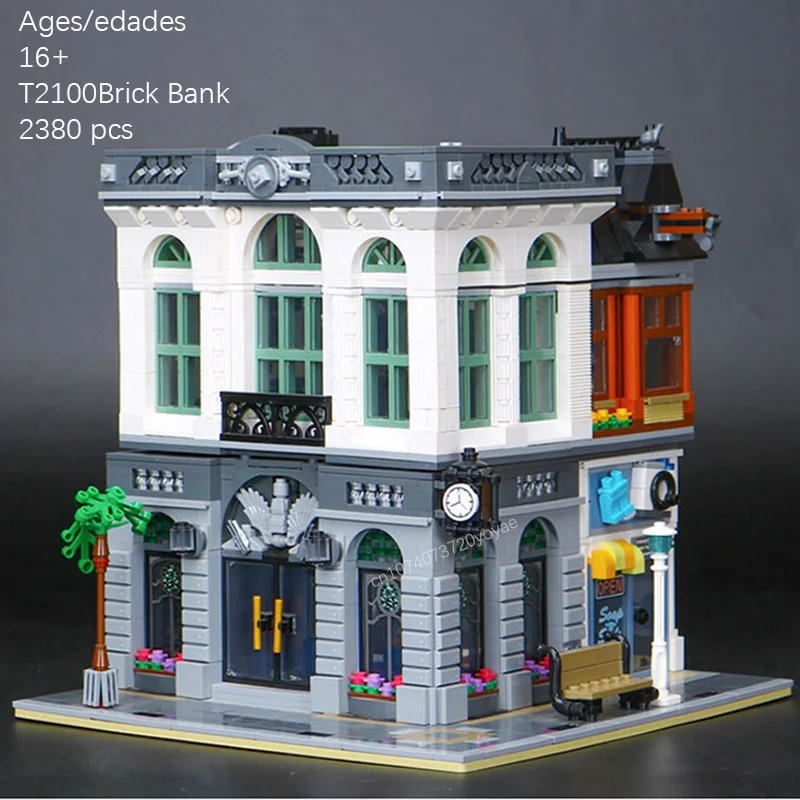 

2380 PCS Bank Headquarters Building Architecture Compatible 10251 15001 Building Blocks Bricks Toy Kids Birthday Christmas Gift