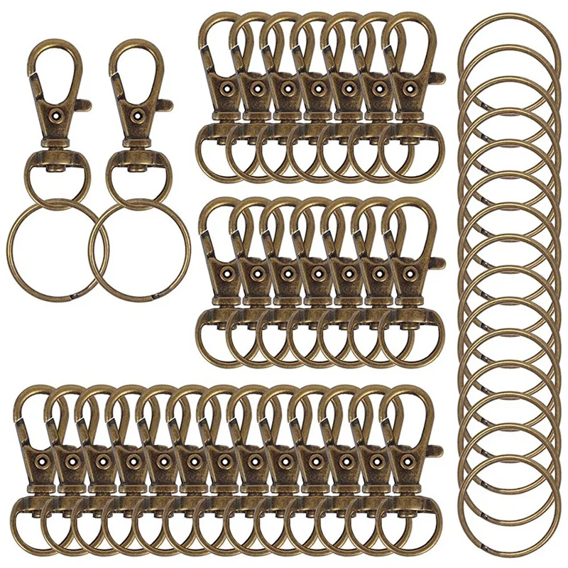 

Rotating Snap Hooks With Key Ring Metal Lobster Claw Clasp Handmade Key Ring Ring