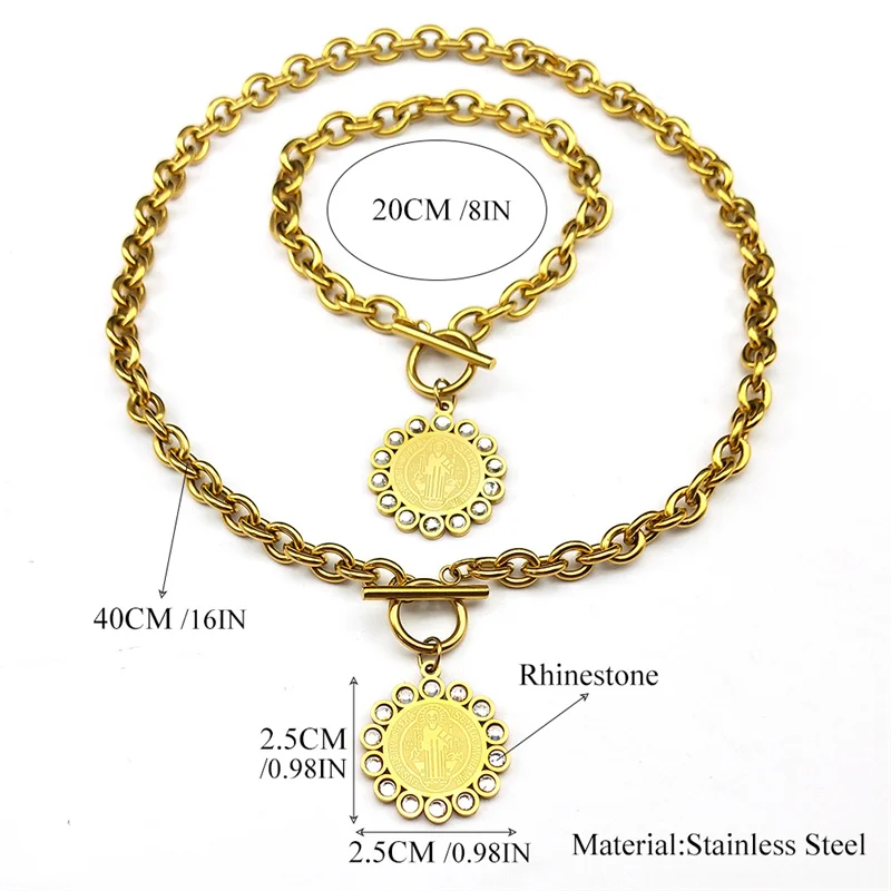 Набор из колье и браслета нержавеющей стали