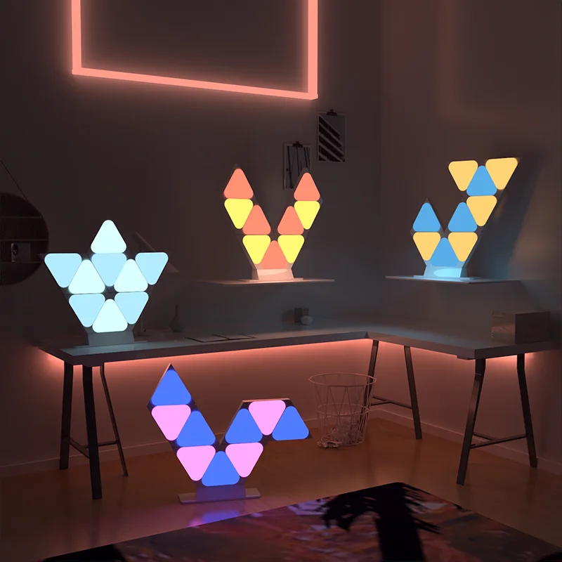 

9 шт. умный треугольный светильник RGB светодиодный настенный светильник спальня гостиная игровая комната Google Home Wi-Fi Панели ритм издание