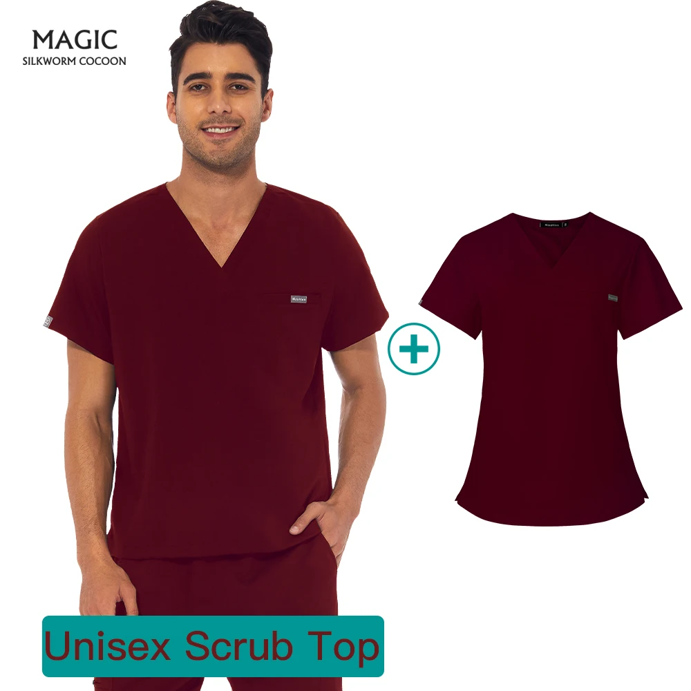 

Mens Scrubs Uniform Nurse Nursing Uniforms For Women Men Scrubs Top Navy Blue Black Hospital Doctor Workwear Beauty Salon Blouse