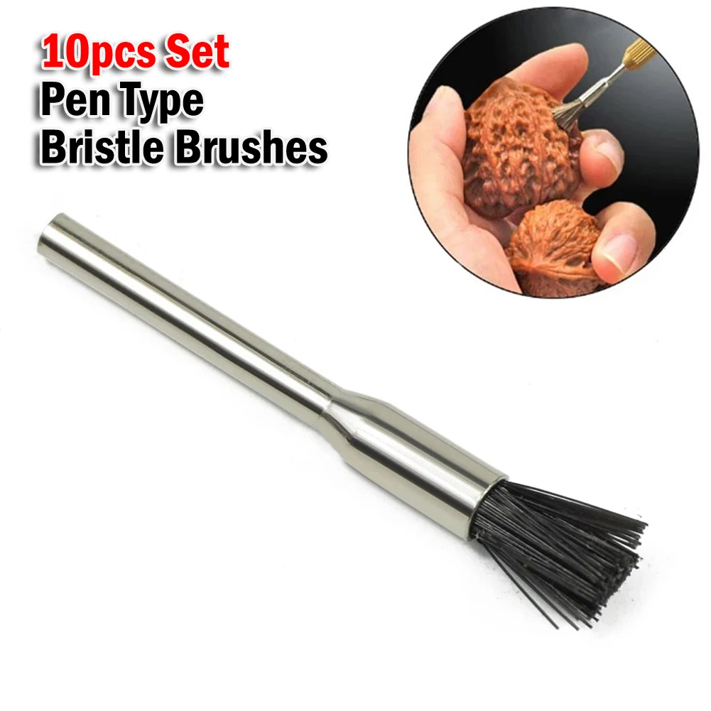 

10pcs Polishing Bristles Wheel Brushes 3mm Shank Wire Wheel Brush Set Rotary Tool Polishing Brushes Electric Tool Accessories