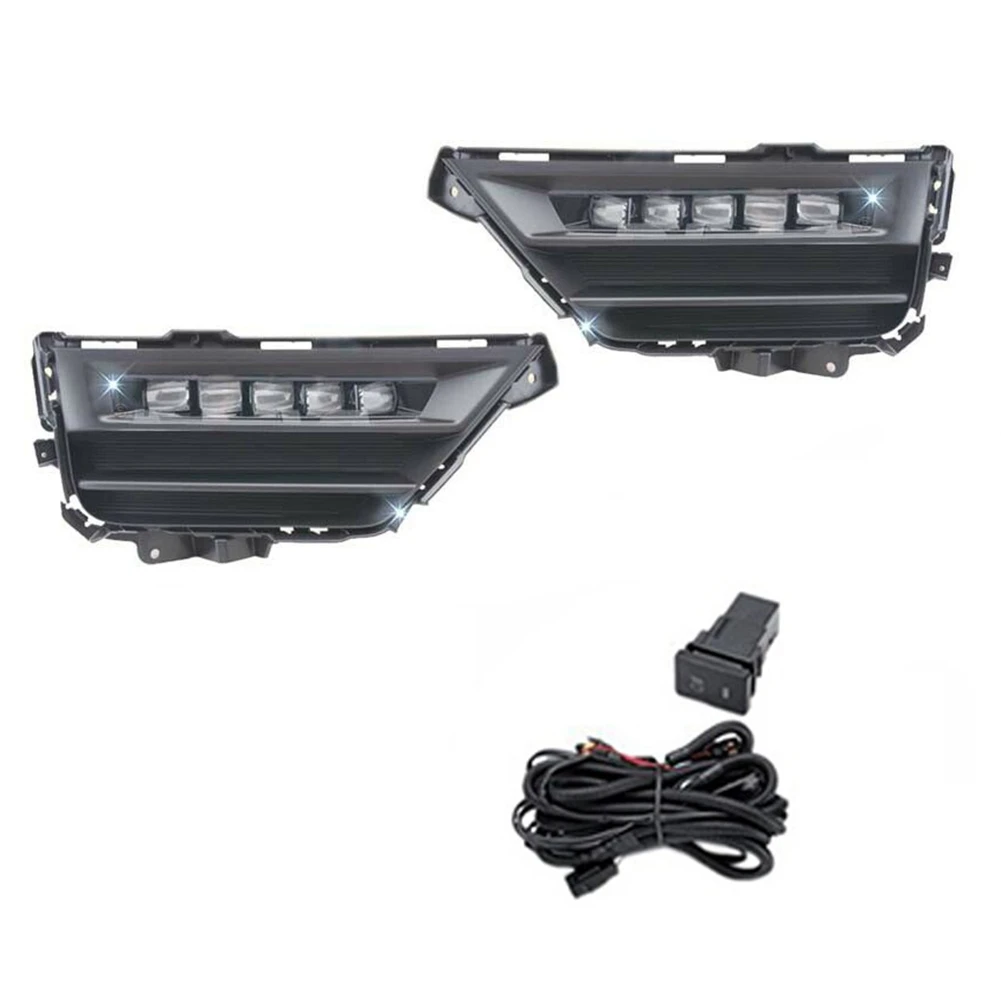 

1Pair LED Fog Light Headlight Fog Lamp Cover Grill Bezel Switch Foglights embly for Honda CR-V CRV 2020 2021 2022