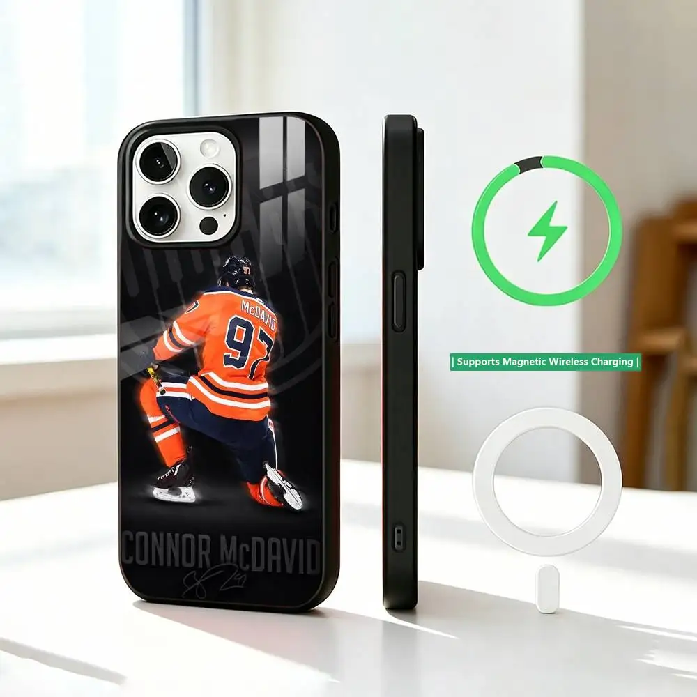 Чехол для телефона Hockey C-Connor McDavid для iPhone 17, 16, 15, 14, 13, 12, 11 Plus, Pro с поддержкой магнитной беспроводной зарядки (art.: 3920db511cf2b) - 3920db511cf2b