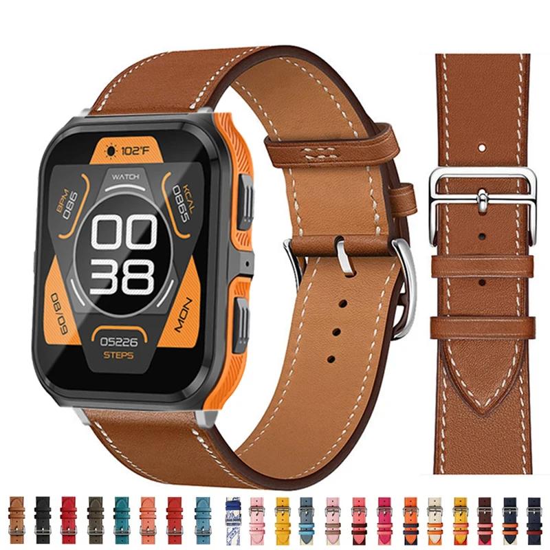 

Ремешок кожаный для COLMI P73/P28 Plus/P20, браслет для смарт-часов COLMI P73 Correa, аксессуары для часов