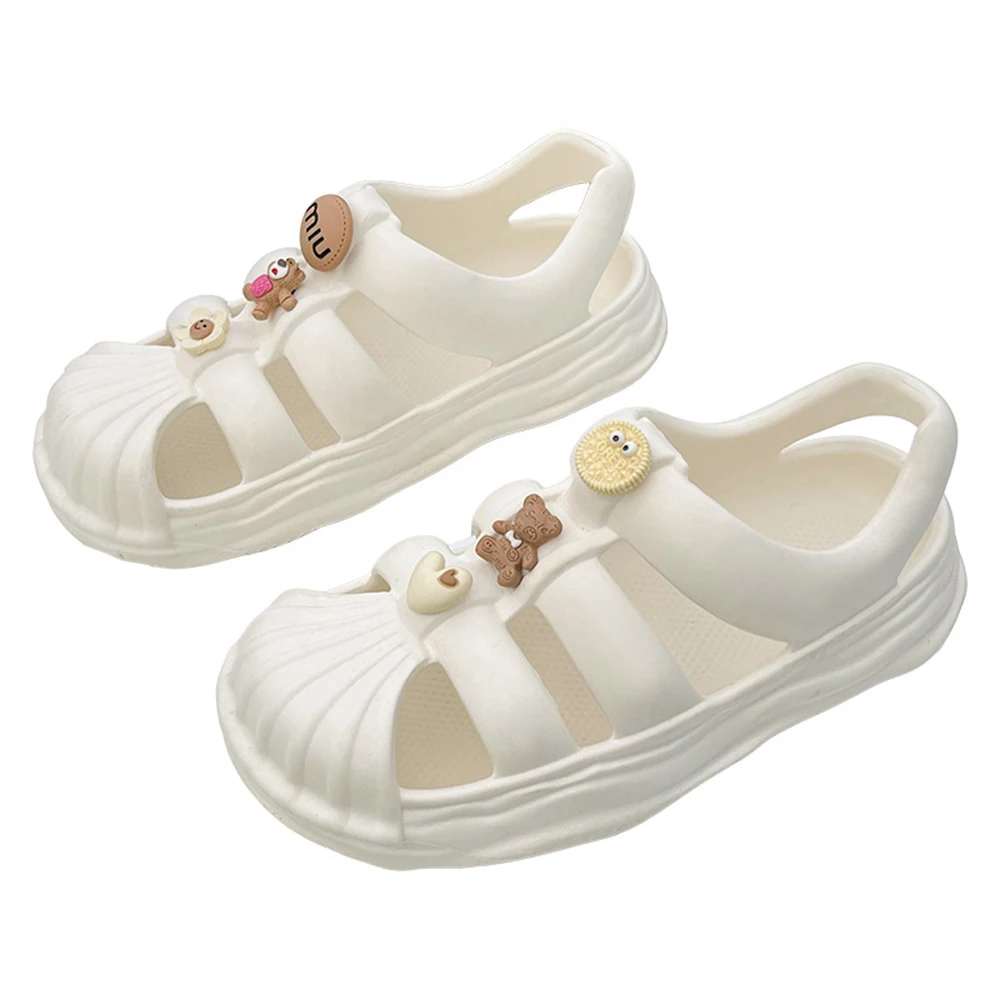 

2022 New Thick Sole Wrapped Toe Breathable Retro Roman Style Women Sandals Girl's Garden Shoes DIY Charm Clogs Drop Ship ks500