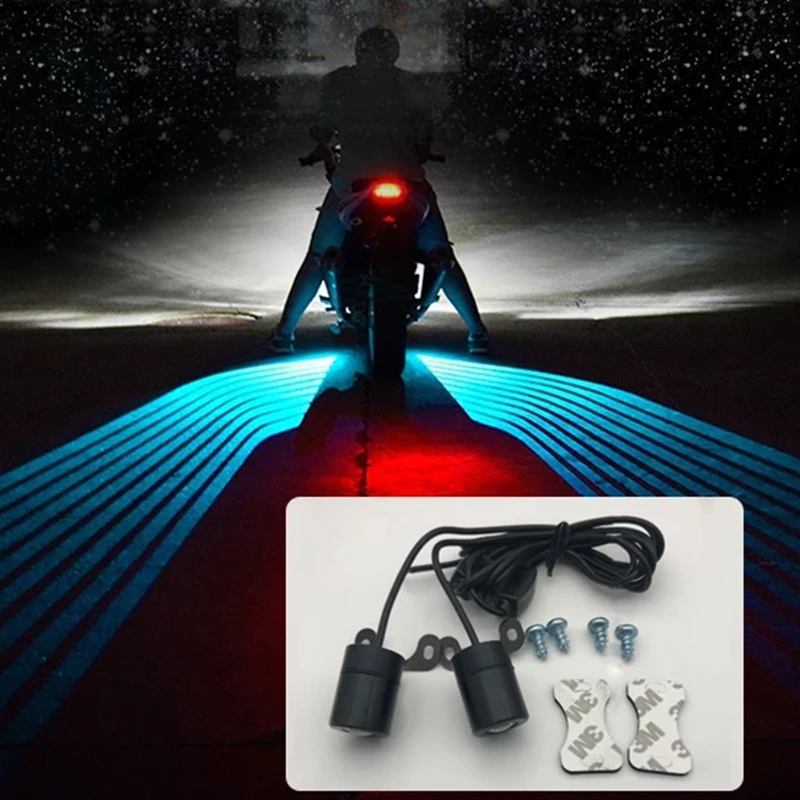 Alas de Ángel universales para motocicleta y coche, luces LED de bienvenida, proyector de cortesía para puerta de Motor, luz de suelo de 12V, Blanco/rojo/azul/RGB