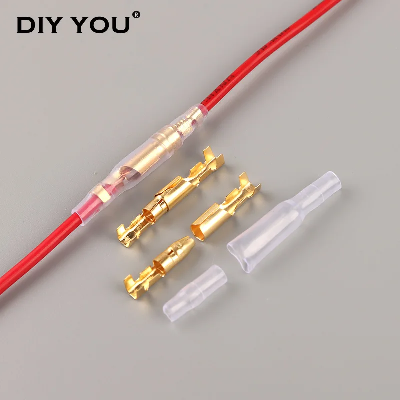 10/30/50/100 Set 4.0 Bullet Terminal Car Electrical Wire Connector Diameter 4mm Pin Female Male Suit Sheath Cold Press Terminal