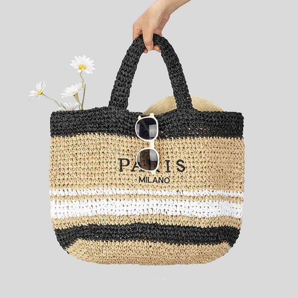 

2023 Fashion Large Capacity Straw Tote Bag Designer Women Handbags Woven Summer Beach Bag