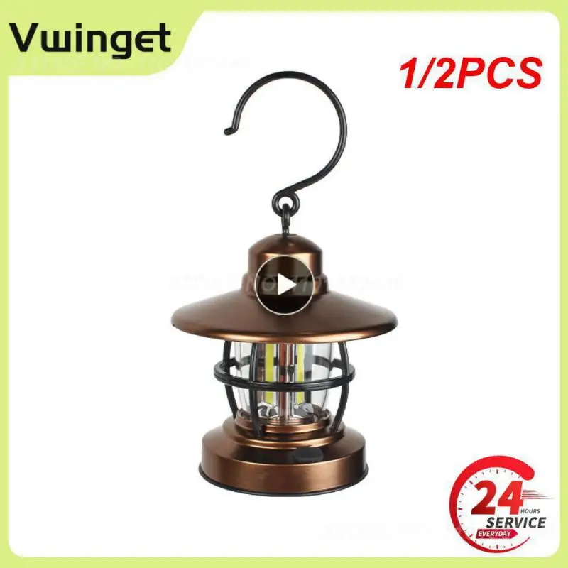 

1/2 шт. мини-фонарь для кемпинга в стиле ретро с USB-зарядкой