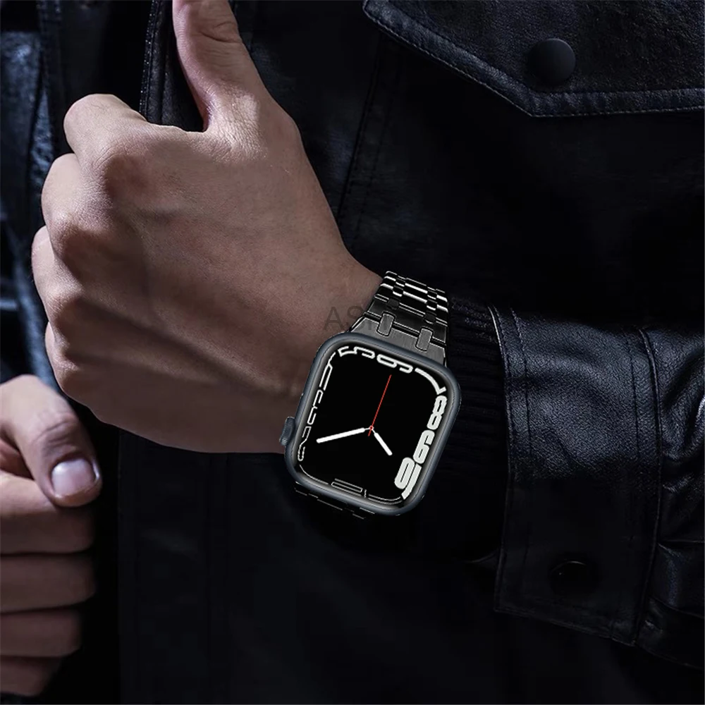 Ремешок из нержавеющей стали для apple watch ultra, роскошный браслет для iwatch ultra 49 мм band series 8 7 45 мм 41 мм 6 5 4 se 44 мм 40 мм (art.: 3920be669eb4a) - 3920be669eb4a