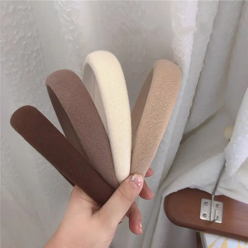 

Coffee Colors Women Headband Solid Velvet Bezel Girls Vintage Hair Bands Soft Hairband Headwear Rubbers Elastic Hair Accessories