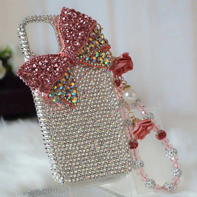 

Crystal Diamond Bow Wrist Phone Case For Samsung Galaxy A51 A71 A31 A52 A72 A32 A12 A22 A02S A21S A73 A53 A33 A23 4G 5G