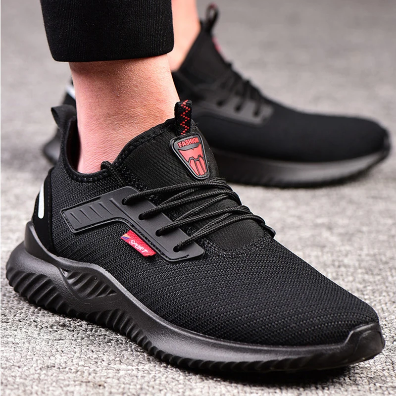 

2022 Work Shoes Anti-Smashing Construction Lightweight Breathable Lace Up Sneakers Boots Comfortable Working Sneakers Men Shoes