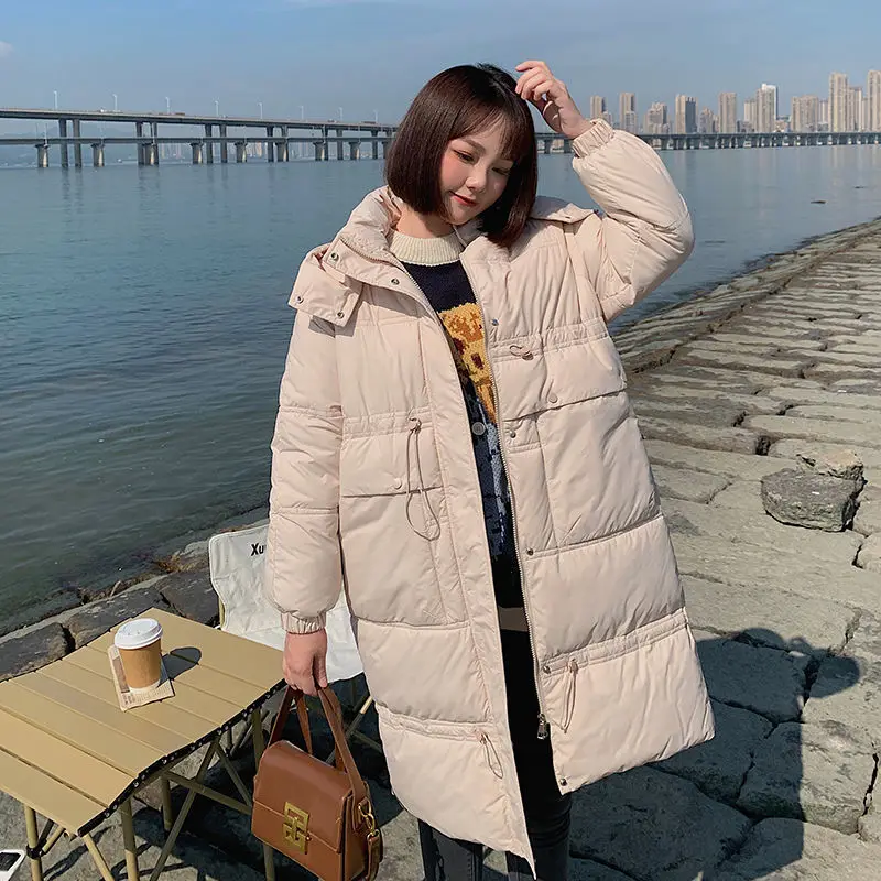 2023 Winter Women Long Parkas Coat Casual Hooded Thick Warm Windproof Parkas Jackets Fashion Female Outwear Pockets Jacket S75