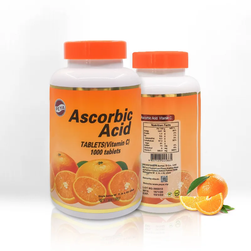 

1 Bottle 1000 Pills VC Tablets Supplemented with Vitamin C Orange Flavor Healthy Nutritional Suitable Individuals VC Deficiency