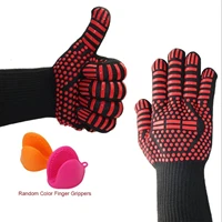 bbq gloves high temperature resistance oven mitts 500 800 degrees fireproof barbecue heat insulation microwave oven gloves