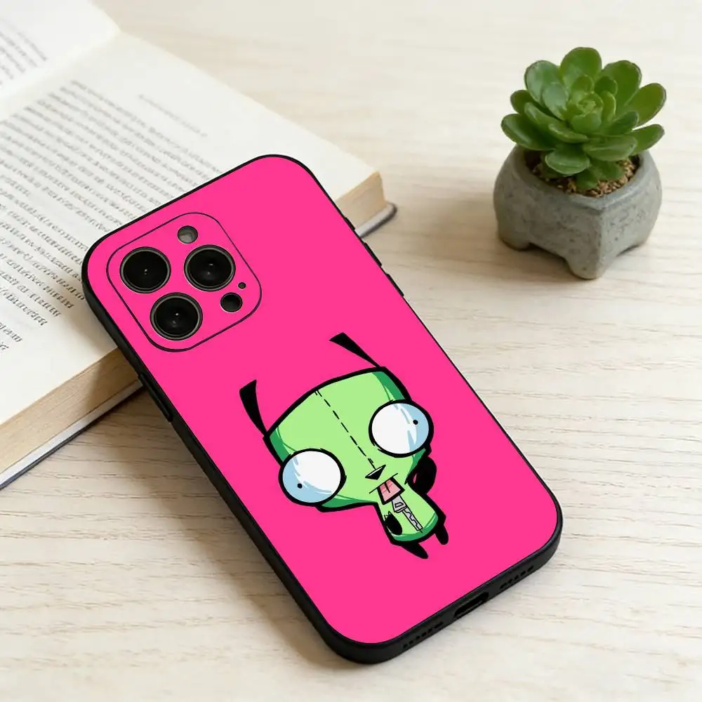 Чехол для телефона Invader Z-Zim G-Gir для iPhone 17, 16, 15, 14, 13, 12, 11 Plus, Pro Max и других моделей, мягкий черный чехол, подарок. (art.: 3920dd164a98d) - 3920dd164a98d