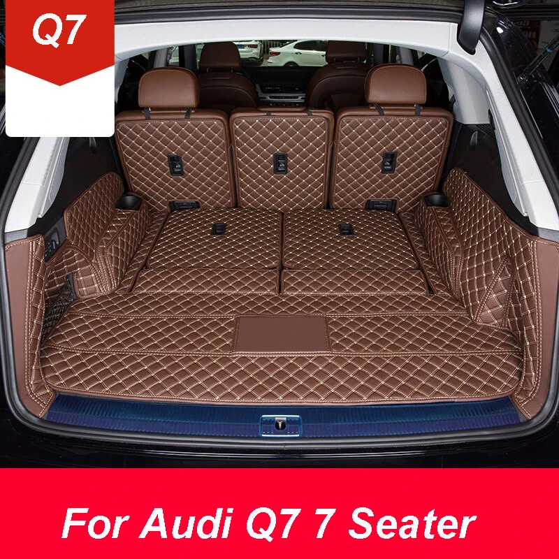 

Leather Car Trunk Mats For Audi Q7 7 Seater 2014-2024 Cargo Liner Accesorios Para Auto Alfombrillas Coche Tapetes Para Carro