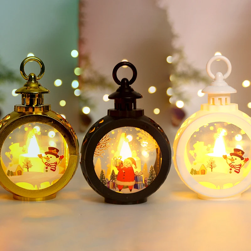

LED Light Wind Lantern Christmas Ornaments New Year Home Decorative Lamps Navidad Christmas Kids Gifts Bedroom Decor Night Light