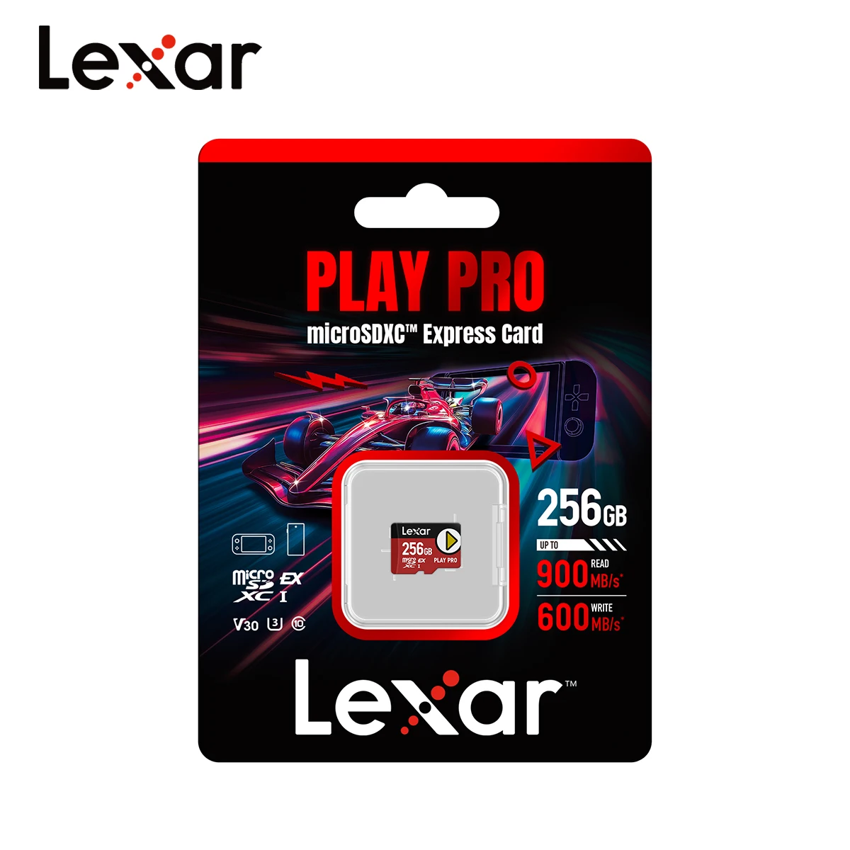Lexar microSDXC Express Card Play Pro 1 ТБ 512 ГБ 256 V30 U3 C10 Чтение до 900 Мбит/с Цифровое хранилище карт