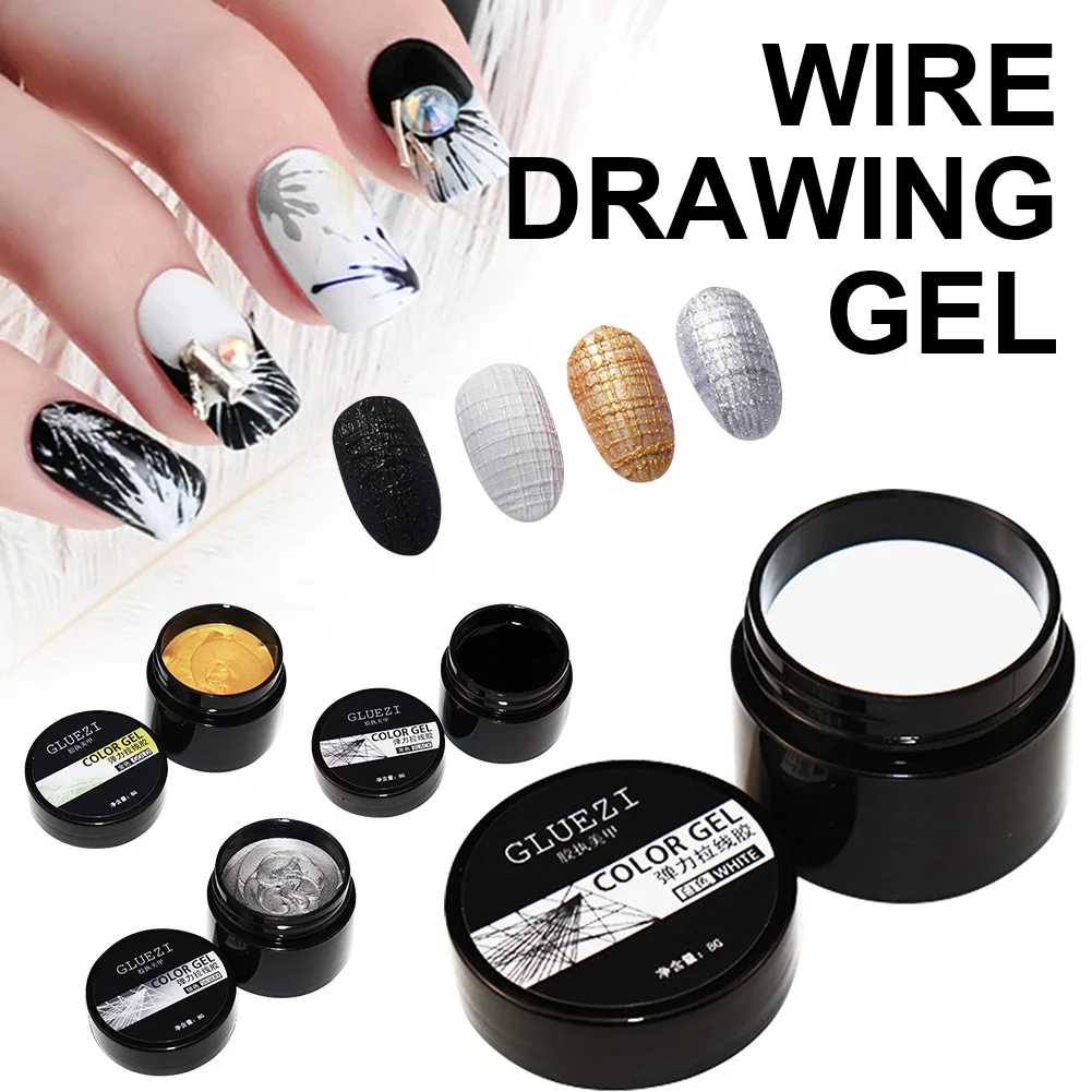 

Wire Drawing Gel Nail Spider Gel Lacquer Painting Varnish Smooth Line Pulling Phototherapy Gel Nail Art Polish 1PC 4 Colors