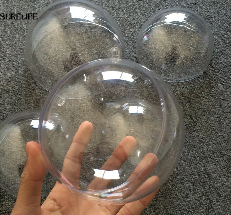 

20 шт 10 см романтическое дизайнерское Рождественское украшение в виде шара прозрачное можно открыть пластиковое рождественское прозрачное ...