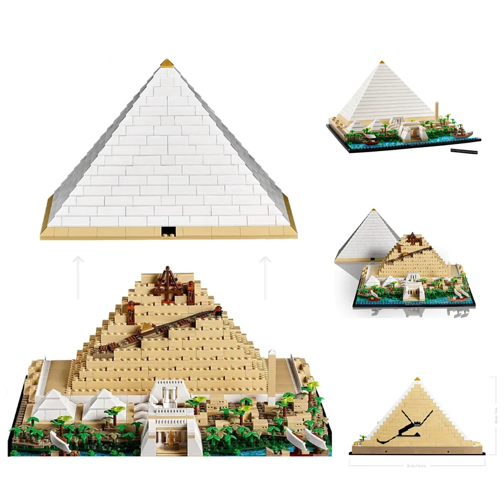 

2022 New 21058 EGYPT The Great Pyramid of Giza Model City Architecture Street View Building Blocks Set DIY Assembled Toys Gift