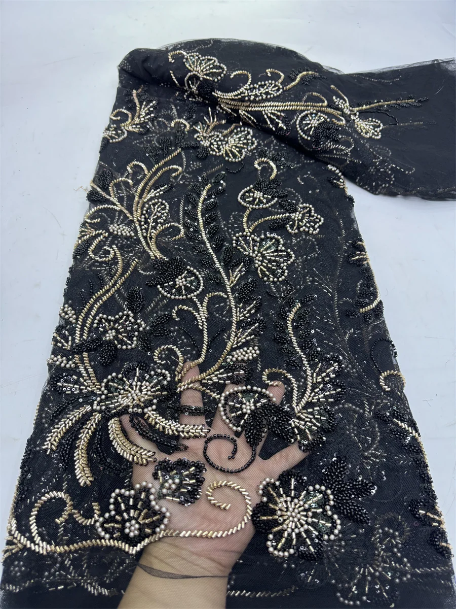 Новейшая африканская кружевная ткань с блестками 2024 Высококачественная Тюлевая