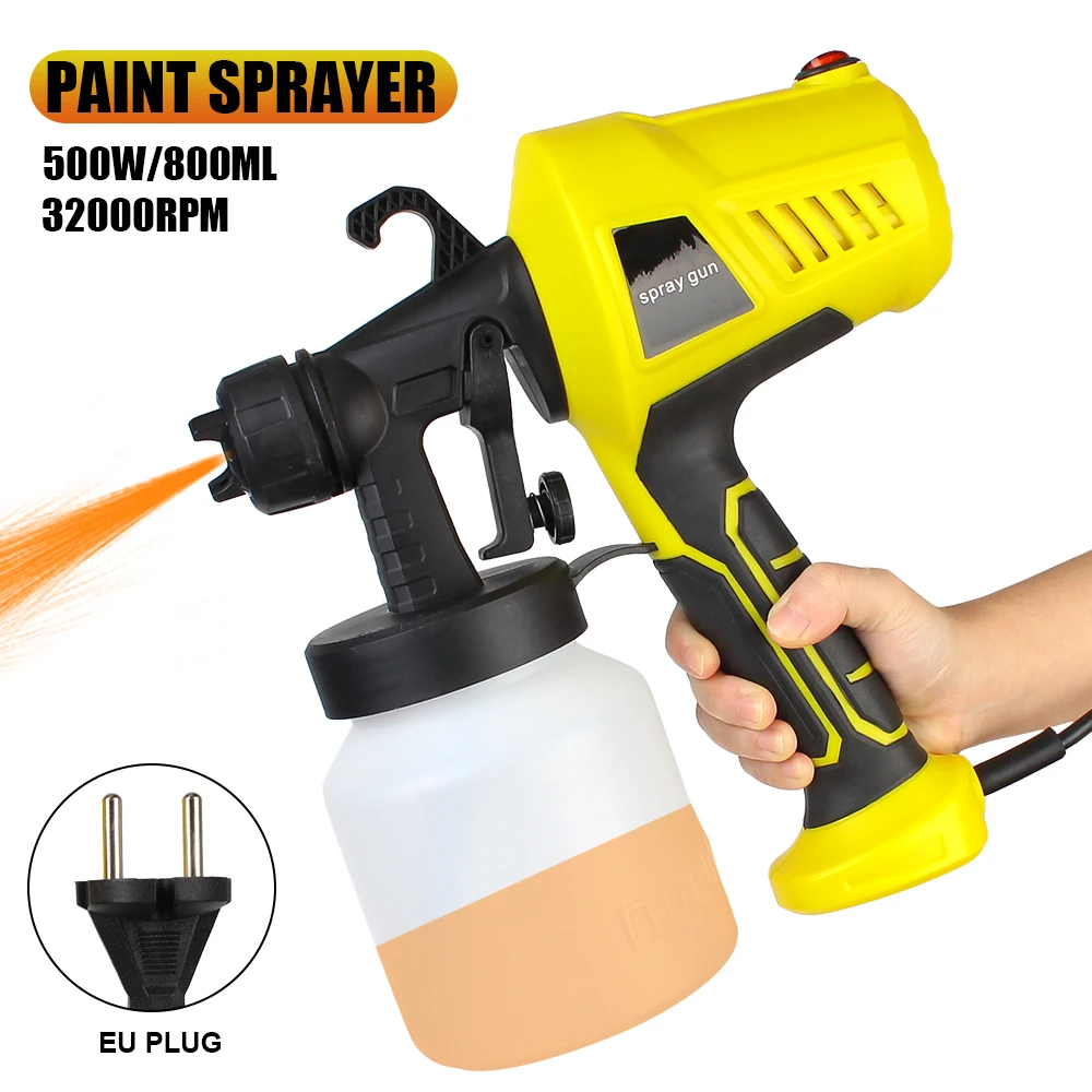 Flow Control Airbrush EU Plug 500W Electric Spray Gun Easy Spraying Power Tools Spray Gun Household Paint Sprayer