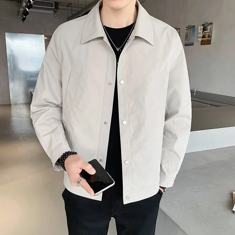 

Chaquetas Hombre 2022 Весна Осень Новые мужские куртки тонкие деловые куртки с лацканами модные Молодежные повседневные топы мужская одежда