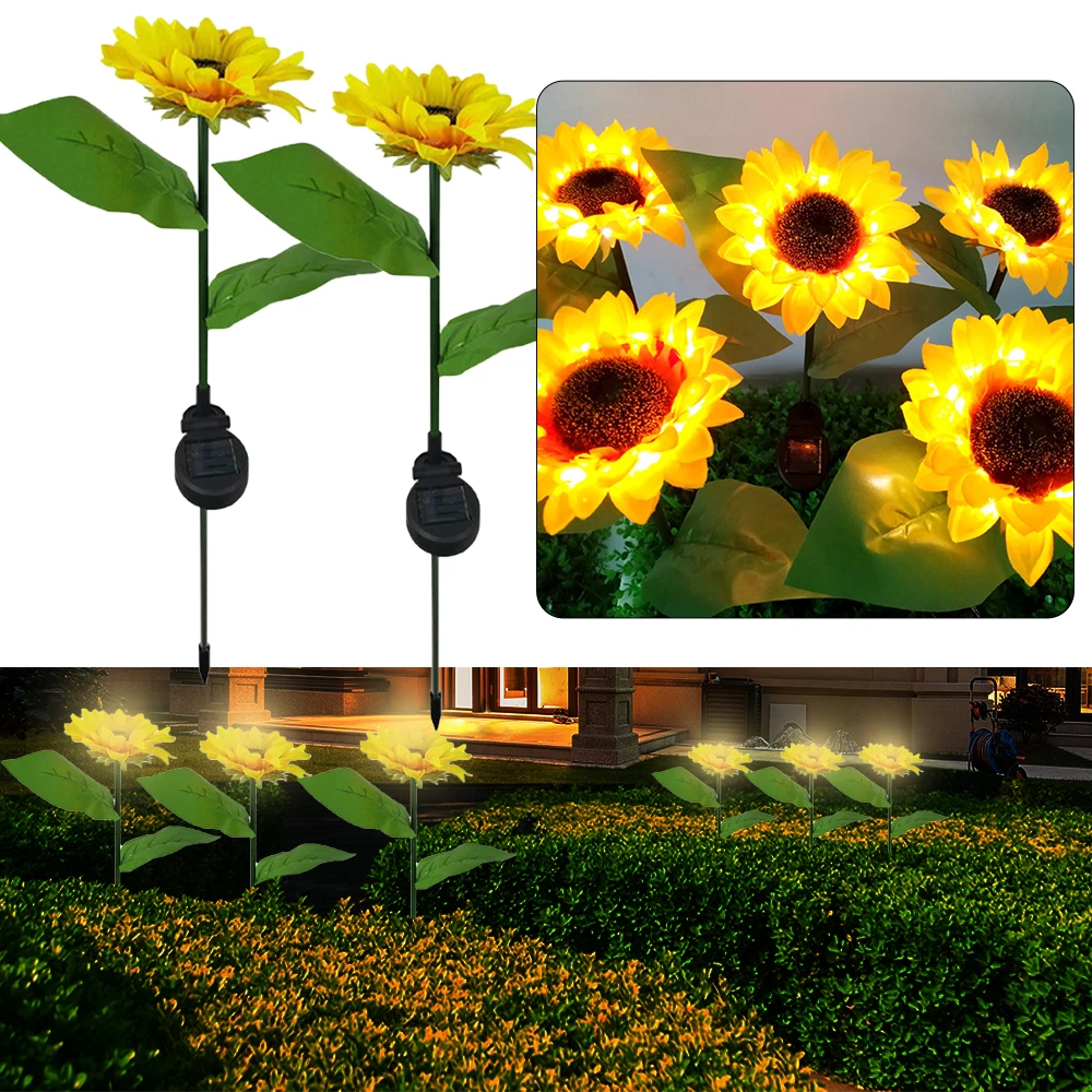 

Outdoor Solar Light 2pcs Sunflower Style Solar Light LED Lawn for Outdoor Garden Courtyard Outdoor Garden Powerful Night Light