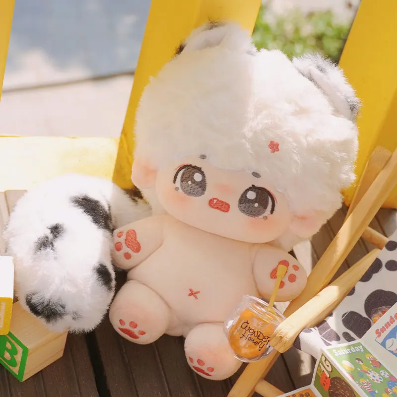 

Cute Leopard Hug Beast Ear Tail Cosplay No Attribute 20cm Plush Stuffed Doll Body Toys Plushies Pillow Girl Kpop Idol Fans Gift