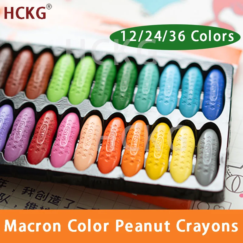 

Washable Cute Color Peanut Crayons for Children and Kids Dry Pastel Coloring Painting Marker Set Without Dirty Hands Art