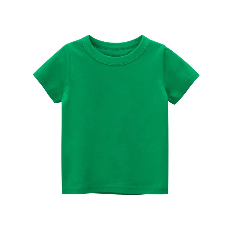 

2021 spring and autumn children's solid T-shirt