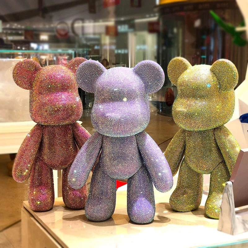 

DIY Handmade Diamond Bear Figurines Interior Figurines Art Rhinestone Aesthetic Kawaii Accessories Home Living Room Decorations