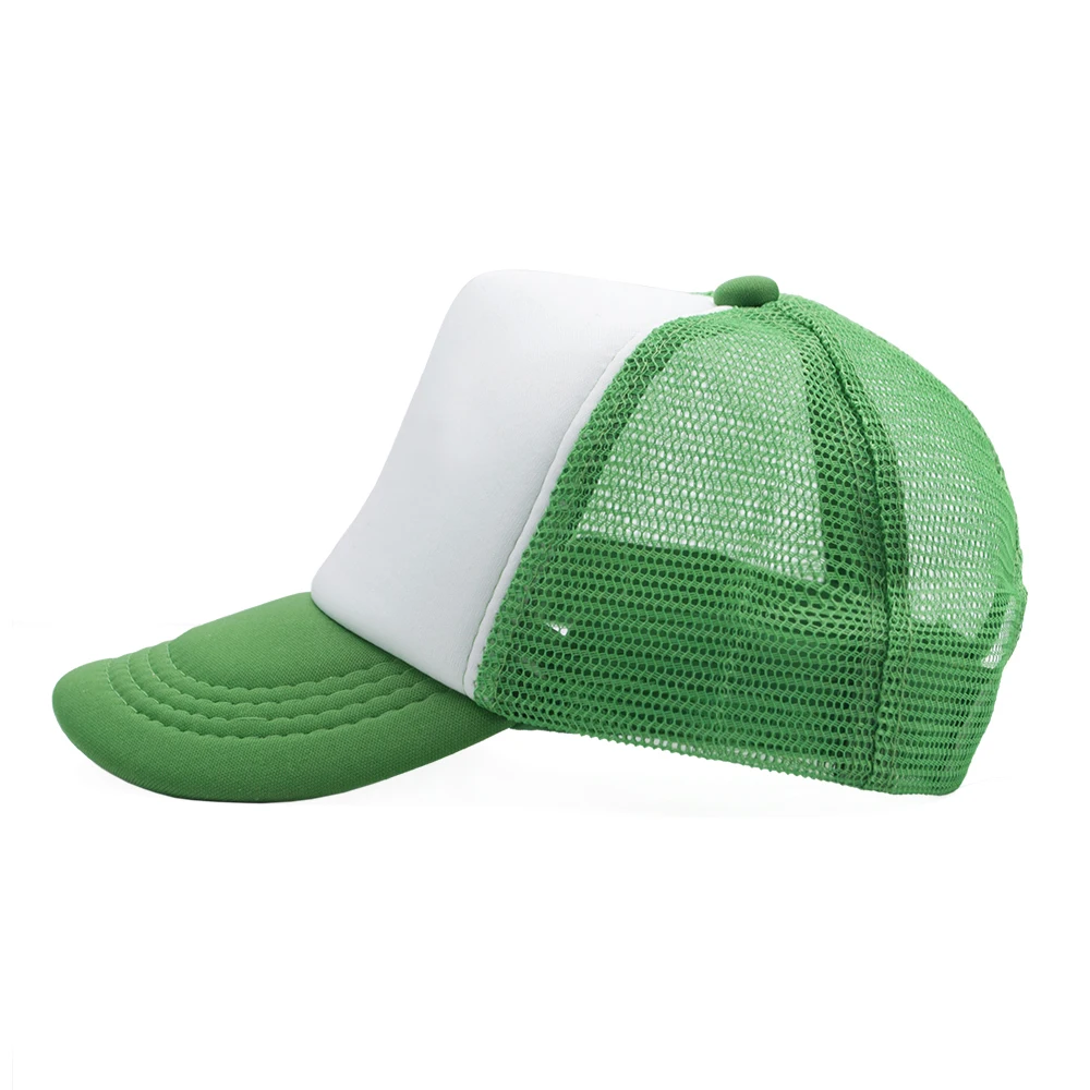 

Blank Kids Two Tone Mesh Curved Bill Trucker Cap Foam Trucker Hat for Boys Girls Adjustable Snapback