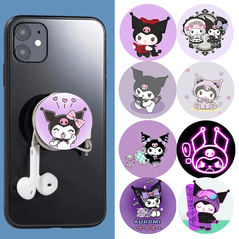 

Sanrio Kuromi Popping Mobile Phone holder Lazy Custom Airbag Retractable Gift Phone Buckle Kawaii Paste Type Mobile Stand