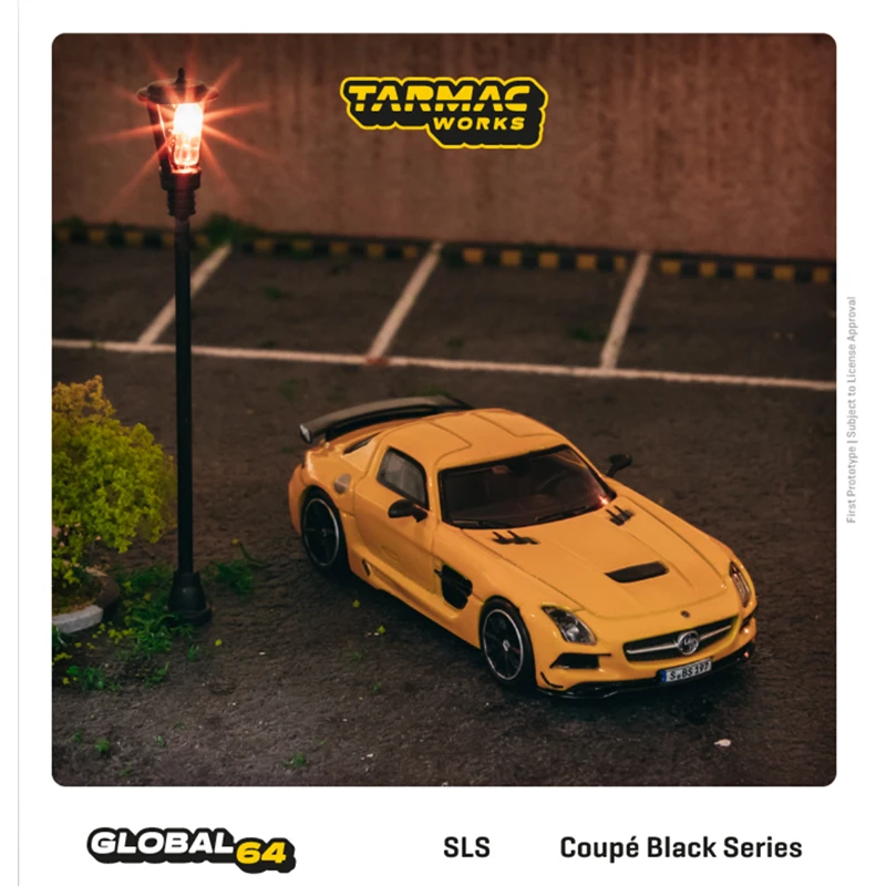 

Tarmac Works TW 1:64 SLS Coupe Black Series Yellow Alloy Diecast Diorama Car Model Collection Miniature Carros Toys In Stock