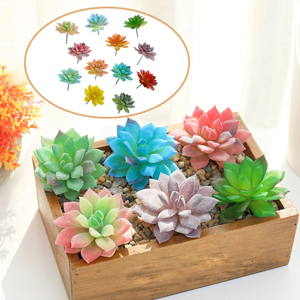 

15 Style Artificial Plants Mini Succulents Plants Fake Lotus For Wedding Home Garden Office Bedroom Living Room Decoration