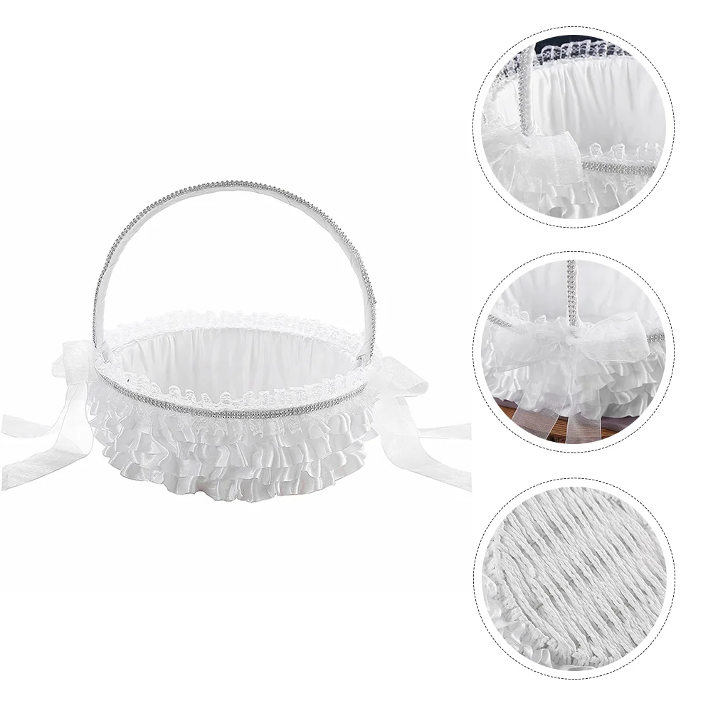 

Wedding Flower Basket Party Girls Accessory Bride Gift Handheld Weddings Treats