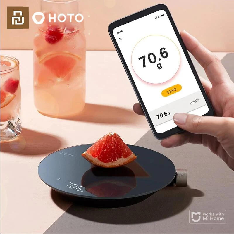 

XIAOMI Hoto Kitchen Scale Smart Digital Scale Bluetooth APP Electronic Scales Food Weighing Measuring Tool LED Digital Display