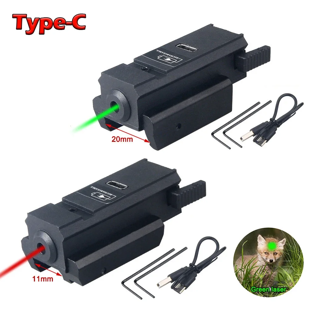 

Rail Handgun Laser Rechargeable Pistol Sight For Hunting Red Green With Tactical Picatinny Glock Airsoft 20mm/11mm Gun Laser Dot