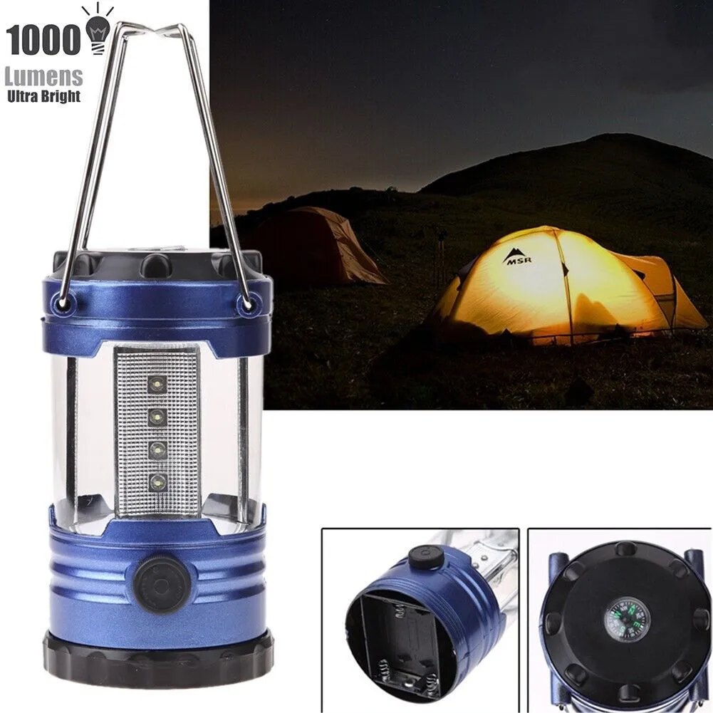 

Mini LED Tent Lamp Portable Lantern Camping Light with Compass Emergency Light Powered By 3*AA Working Light (not Included)