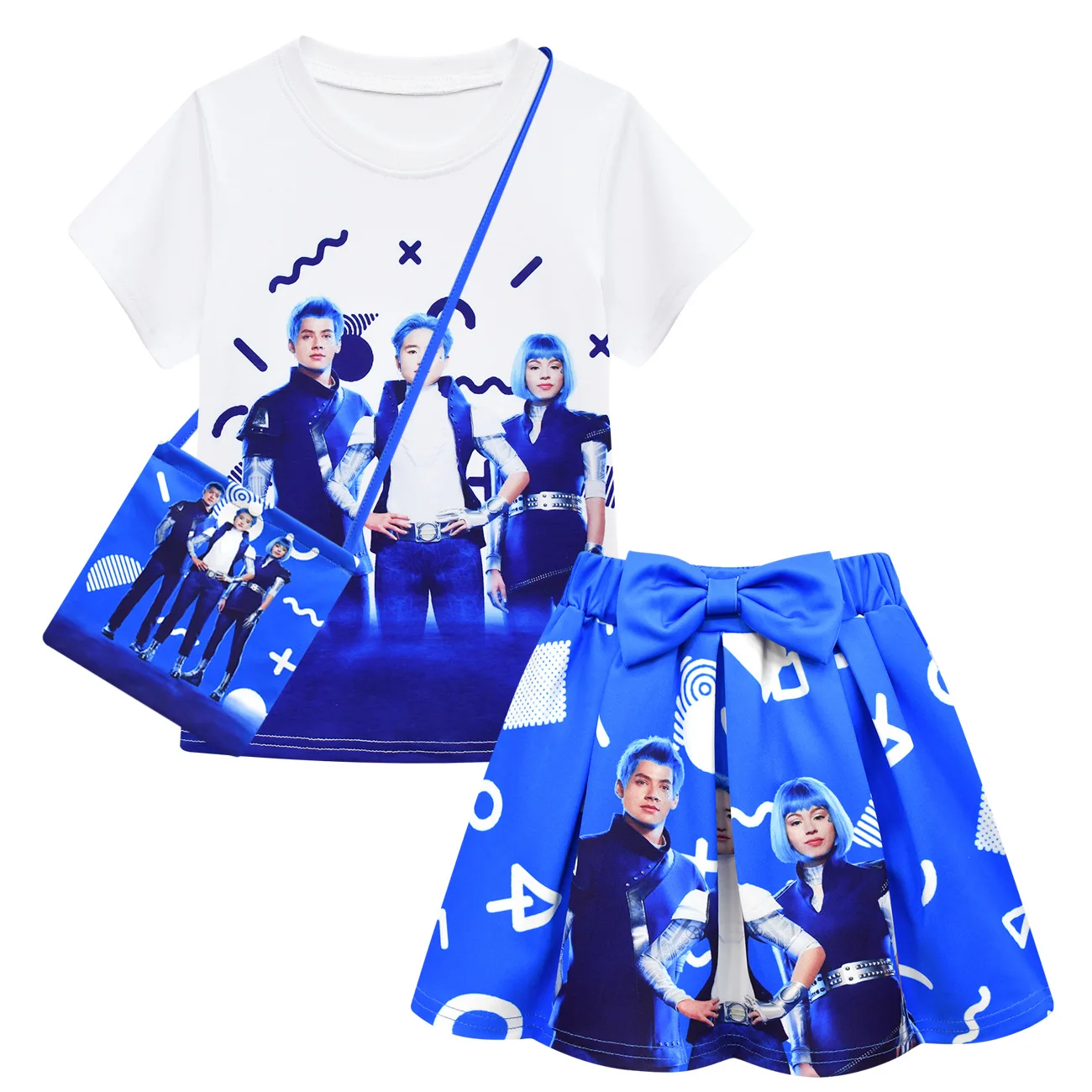 

Костюм Эддисона для девочек на Хэллоуин, футболка + юбка-пачка, нарядное платье, костюмы для лагеря с зомби, одежда для детей