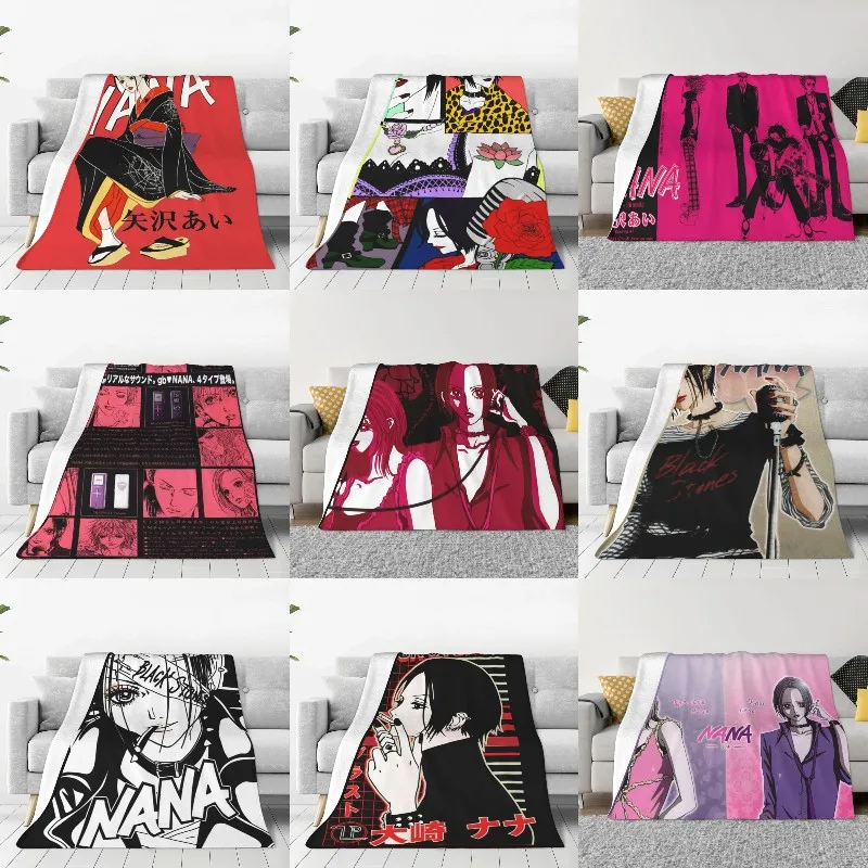 

Флисовое одеяло для дивана Нана Осаки, теплое Фланелевое японское аниме одеяло в стиле Харадзюку С мангой для спальни, путешествий, женское ...