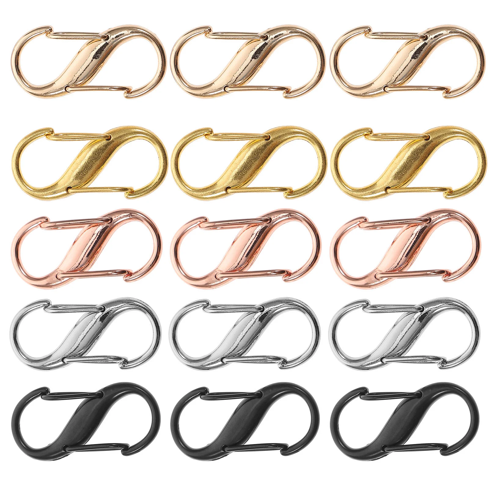 

15 Pcs S-shaped 8-shaped Buckle Adjustable Strap Bag Chain Adjustment Buckles Shoulder Belt Shorten Alloy Small Extension