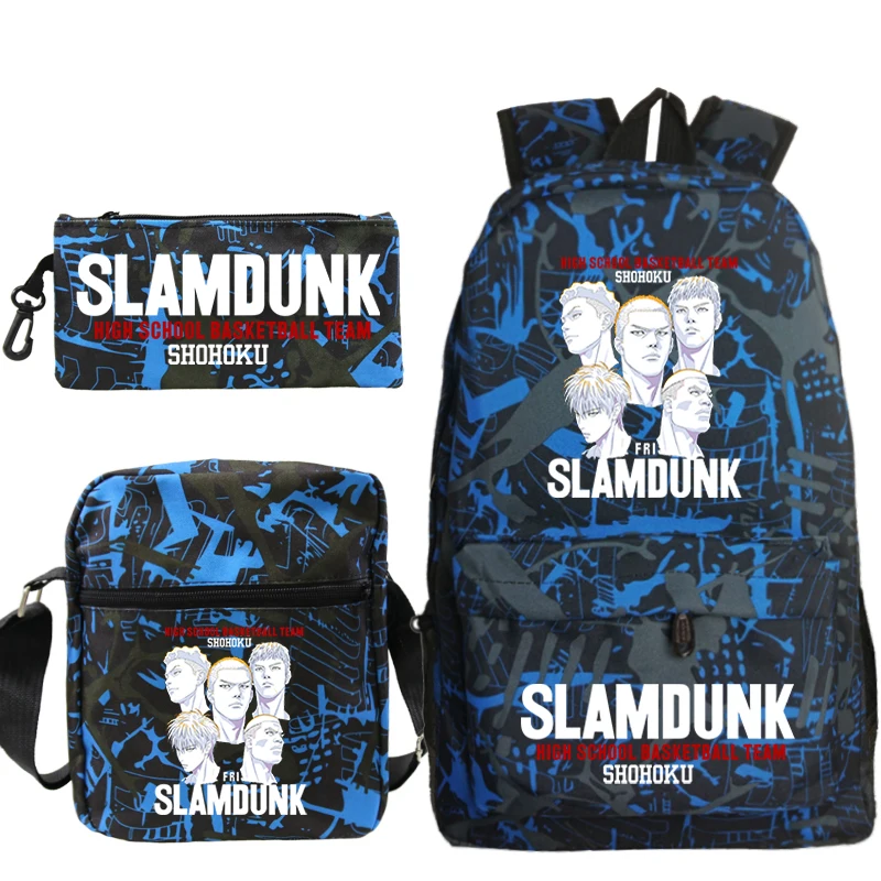 

Manga Basketball Teens Rucksack Slam Dunk Anime Backpack Kaede Rukawa Messenger Bag Sakuragi Hanamichi 3pcs/set School Bags