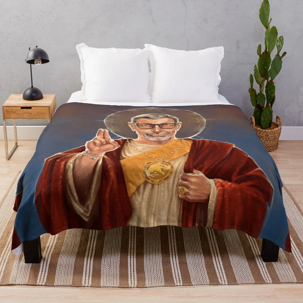 

Saint Jeff of Goldblum - Jeff Goldblum Original Religious Painting Throw Blanket Comforter Blanket